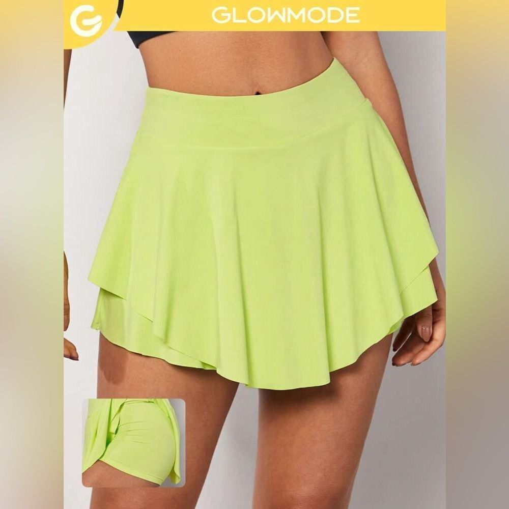 GlowMode Women's Featherfit- Air Ruffle Pocket Anti-Slip Skirt Skort Size XS
